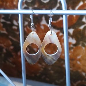 Earrings Natural shell geometric dangle